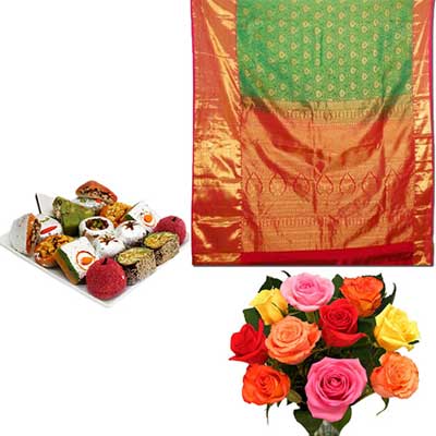 "Flower arrangement with 50 Red roses along with fillers - Click here to View more details about this Product